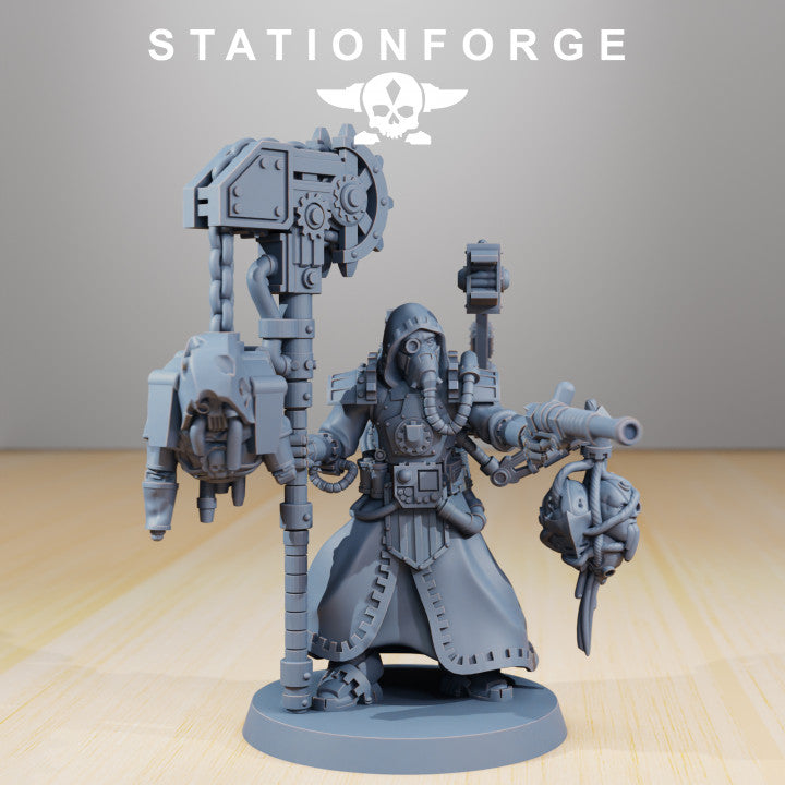 Scavenger Scrapper, Tech Priests proxy miniature, 28mm heroic scale unpainted resin, view 2