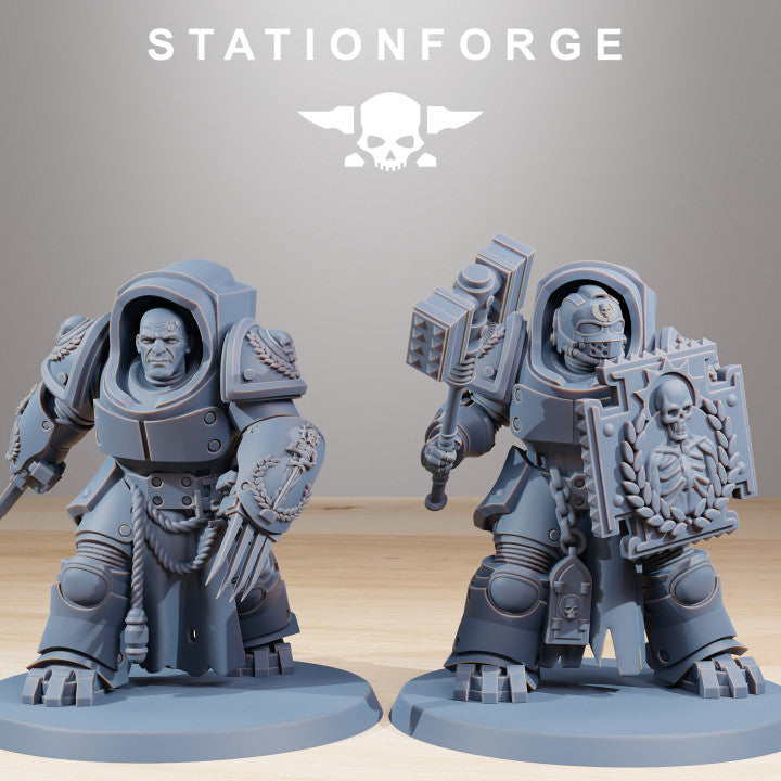 Space Knights Vanguard Melee Unit (10 Units), proxy miniature, squad, 28mm heroic scale unpainted resin, view 4