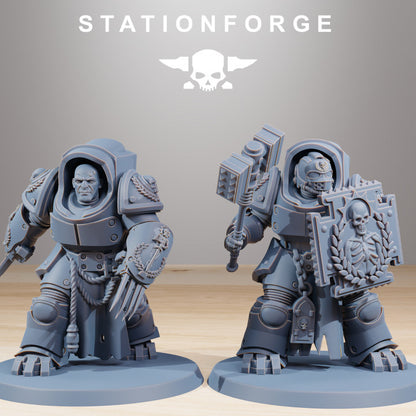 Space Knights Vanguard Melee Unit (10 Units), proxy miniature, squad, 28mm heroic scale unpainted resin, view 4