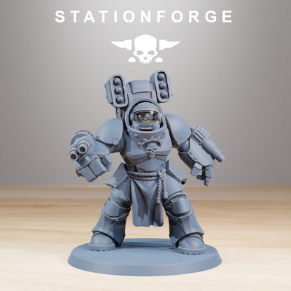 Space Knights Support Vanguard (10 Units), proxy miniature, squad, 28mm heroic scale unpainted resin, view 2