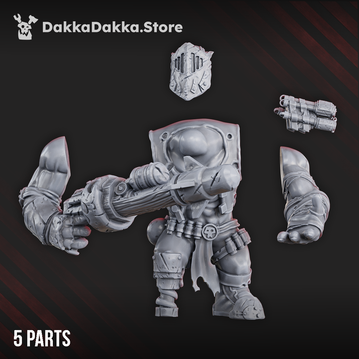 Orks Boombo Boy, proxy miniature, 28mm heroic scale unpainted resin, view 3