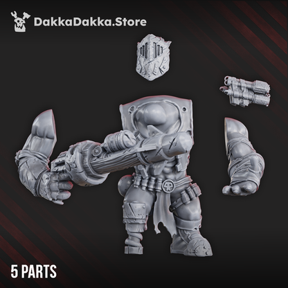 Orks Boombo Boy, proxy miniature, 28mm heroic scale unpainted resin, view 3