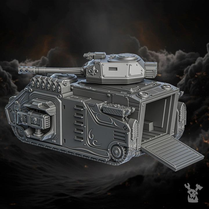Battle Sisters Apc, proxy miniature, transport, 28mm heroic scale unpainted resin, view 8