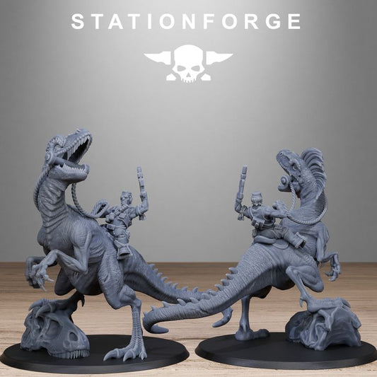 Grim Guard Jungle Raptors, Imperial Army proxy miniature, infantry, 28mm heroic scale unpainted resin, view 2