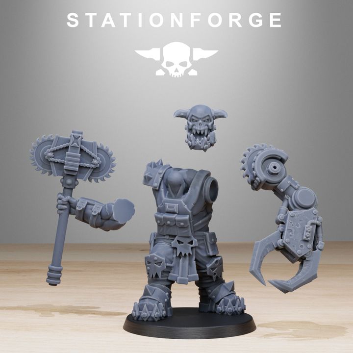 Orks Spec Team (10 Units), proxy miniature, squad, 28mm heroic scale unpainted resin, view 2