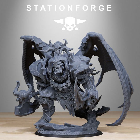 Dark Space Knights Demon, proxy miniature, 28mm heroic scale unpainted resin, view 2