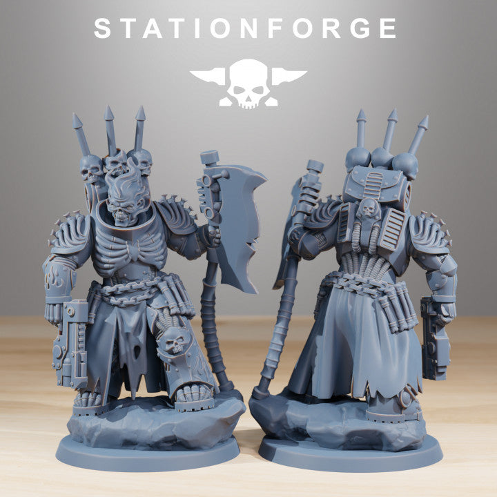 Space Knights Doom Reapers Heads (13 Units), resin conversion bits, squad, 28mm heroic scale unpainted resin, view 8