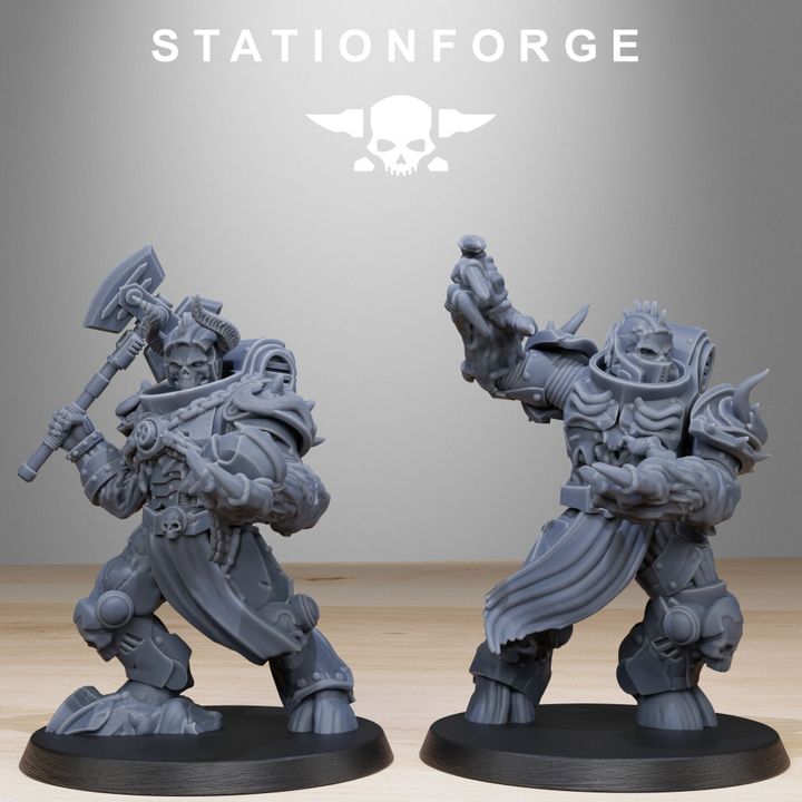 Dark Space Knights Mutants, proxy miniature, 28mm heroic scale unpainted resin, view 3