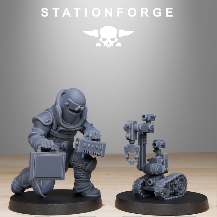 Imperial Army Grim Guard Bomb Squad (10 Units), 28mm heroic scale unpainted resin, view 2