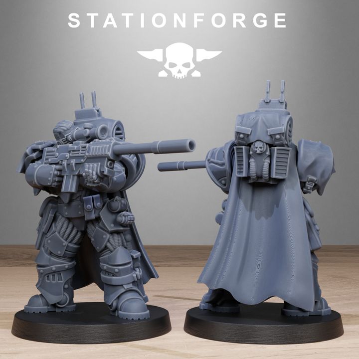 Space Knights Snipers, proxy miniature, scout, 28mm heroic scale unpainted resin, view 10