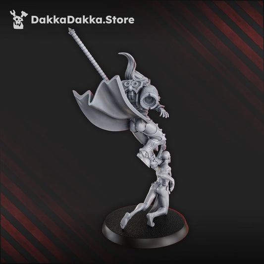 Pleasure Knights Elza Tribe Betrayer, proxy miniature, 28mm heroic scale unpainted resin, view 2