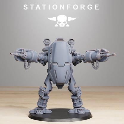 Scavenger Clanker, Tech Priests proxy miniature, 28mm heroic scale unpainted resin, view 3