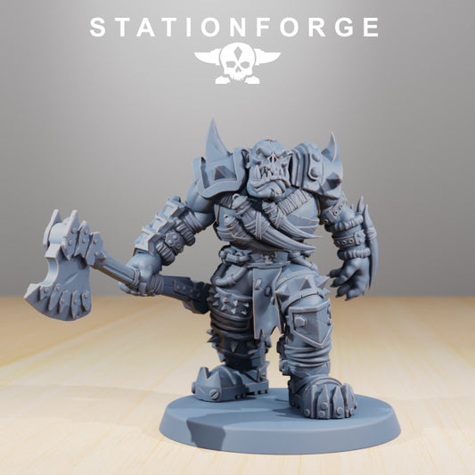 Orks Strappaz, proxy miniature, 28mm heroic scale unpainted resin, view 2