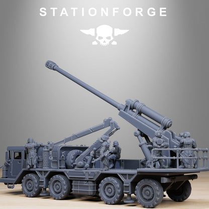 Grim Guard Artillery Vehicle, Imperial Army proxy miniature, 28mm heroic scale unpainted resin, view 2