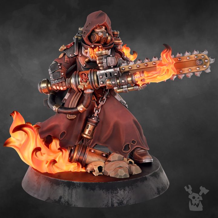 Furio The Ashblood, Battle Sisters proxy miniature, character, 28mm heroic scale unpainted resin, view 2