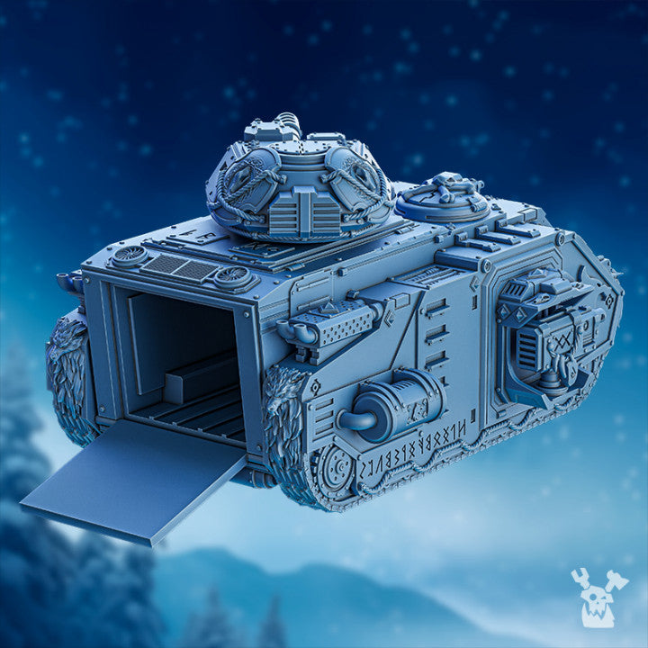 Wolf Knights Apc, proxy miniature, transport, 28mm heroic scale unpainted resin, view 5