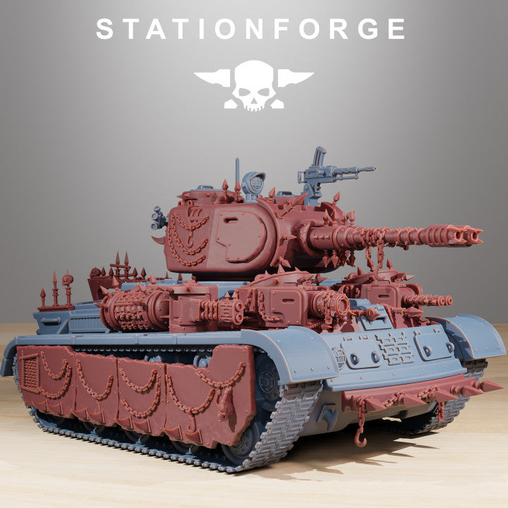 Grim Guard Heavy Tank Corrupted Conversion Kit, Imperial Army proxy miniature, 28mm heroic scale unpainted resin