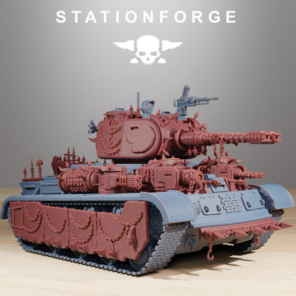 Grim Guard Heavy Tank Corrupted Conversion Kit, Imperial Army proxy miniature, 28mm heroic scale unpainted resin