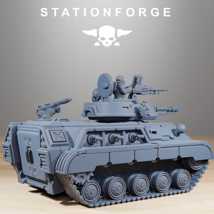 Grim Guard Support Tank, Imperial Army proxy miniature, 28mm heroic scale unpainted resin, view 2