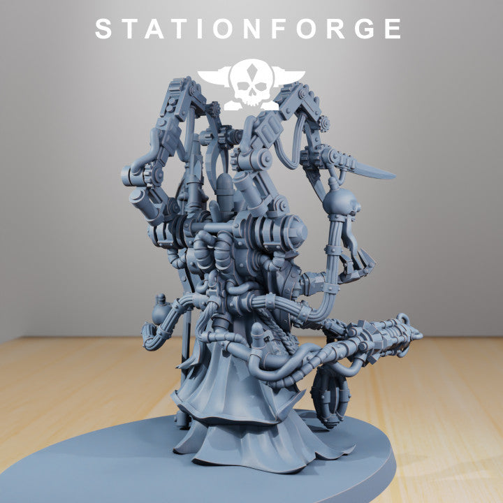 Scavenger Seeker, Tech Priests proxy miniature, 28mm heroic scale unpainted resin, view 2