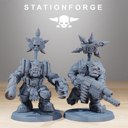 Orks Skullkrushers (10 Units), proxy miniature, squad, 28mm heroic scale unpainted resin, view 4