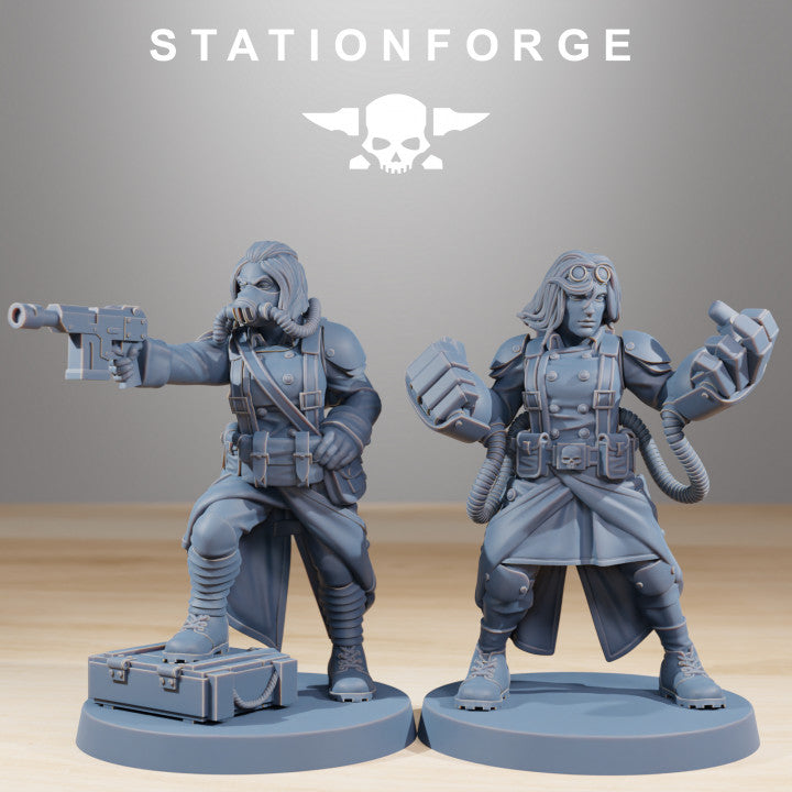 Grim Guard Sisters Of War, Imperial Army proxy miniature, infantry, 28mm heroic scale unpainted resin, view 2