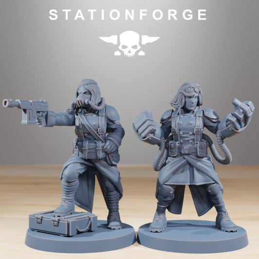Grim Guard Sisters Of War, Imperial Army proxy miniature, infantry, 28mm heroic scale unpainted resin, view 2