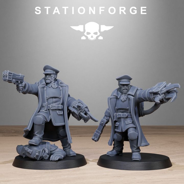 Free Guard Officer V2, Imperial Army proxy miniature, infantry, 28mm heroic scale unpainted resin, view 3