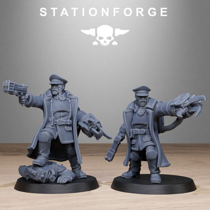 Free Guard Officer V2, Imperial Army proxy miniature, infantry, 28mm heroic scale unpainted resin, view 3