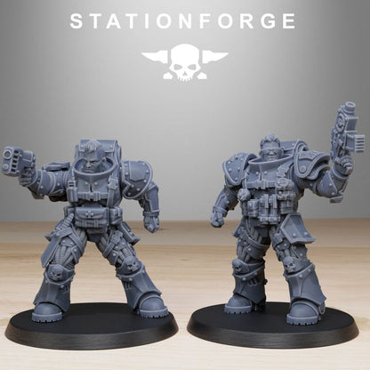 Space Knights Light Reinforcement (10 Units), proxy miniature, squad, 28mm heroic scale unpainted resin, view 3