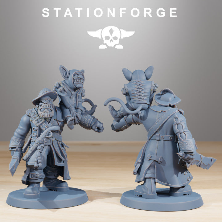 Orks Gobs Pirates, proxy miniature, 28mm heroic scale unpainted resin, view 2