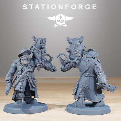 Orks Gobs Pirates, proxy miniature, 28mm heroic scale unpainted resin, view 2
