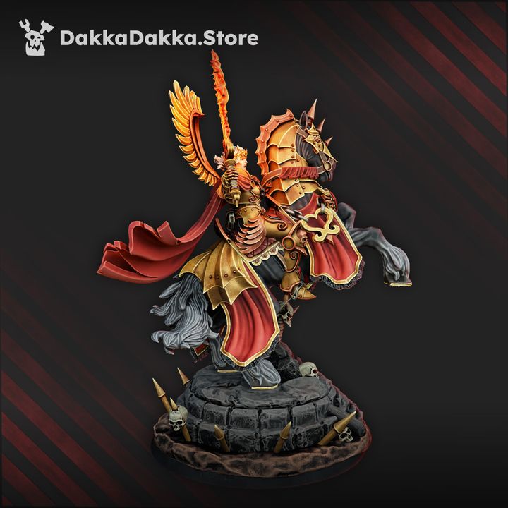 Battle Sisters Saint Seraphiel, proxy miniature, 28mm heroic scale unpainted resin, view 2
