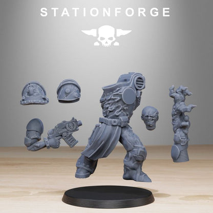 Dark Space Knights (10 Units), proxy miniature, squad, 28mm heroic scale unpainted resin, view 2