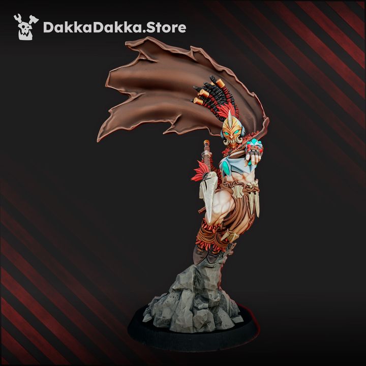 Eldar Nazca The Lone Squaller, proxy miniature, 28mm heroic scale unpainted resin, view 2