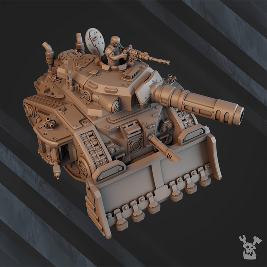 Regius Guard Battle Tank Lethal Rage Lr6, Imperial Army proxy miniature, 28mm heroic scale unpainted resin, view 2