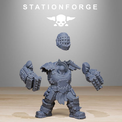 Orks Smashers (8 Units), proxy miniature, squad, 28mm heroic scale unpainted resin, view 2