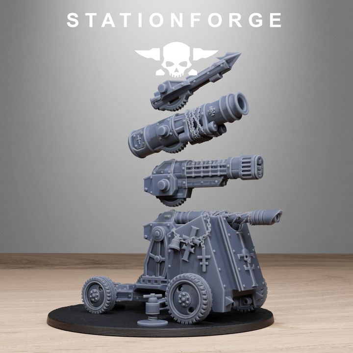 Royal Guard Light Artillery, Imperial Army proxy miniature, 28mm heroic scale unpainted resin, view 2