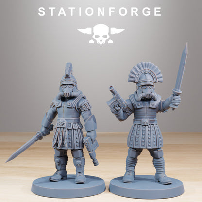 Imperial Army Grim Guard Vexillatio (12 Units), 28mm heroic scale unpainted resin, view 2