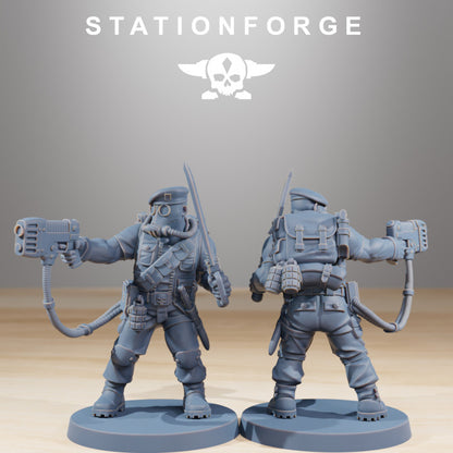 Grim Guard Jungle Fighters, Imperial Army proxy miniature, infantry, 28mm heroic scale unpainted resin, view 6