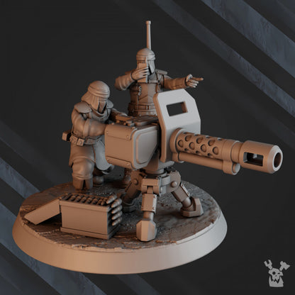 Regius Guard Bedouin Heavy Fire Support Squad, Imperial Army proxy miniature, 28mm heroic scale unpainted resin, view 3