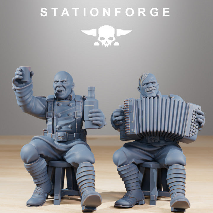 Grim Guard Holiday Feast, Imperial Army proxy miniature, infantry, 28mm heroic scale unpainted resin, view 3