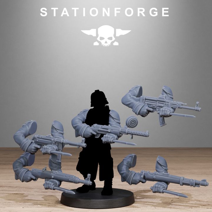 Grim Guard German Weapons Pack, Imperial Army resin conversion bits, squad, 28mm heroic scale unpainted resin, view 7