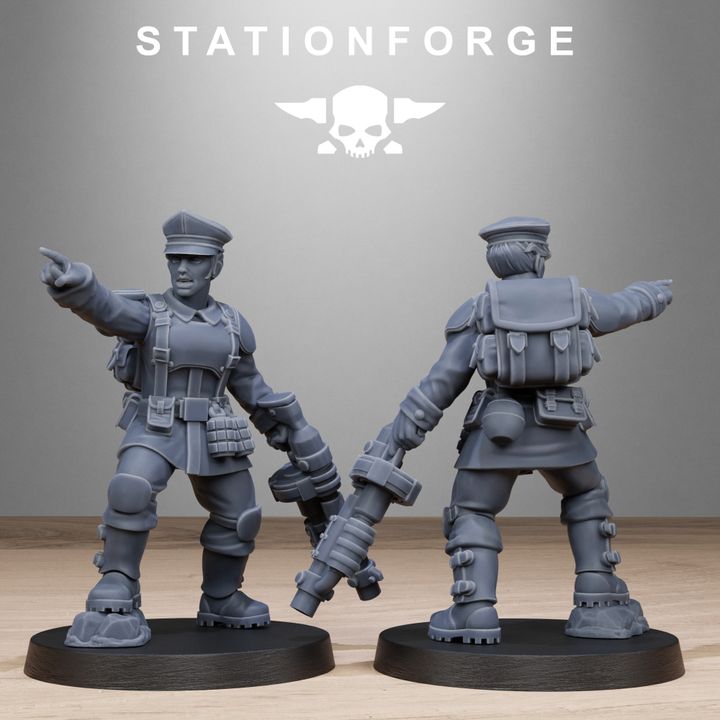 Free Guard Sisters, Imperial Army proxy miniature, infantry, 28mm heroic scale unpainted resin, view 8