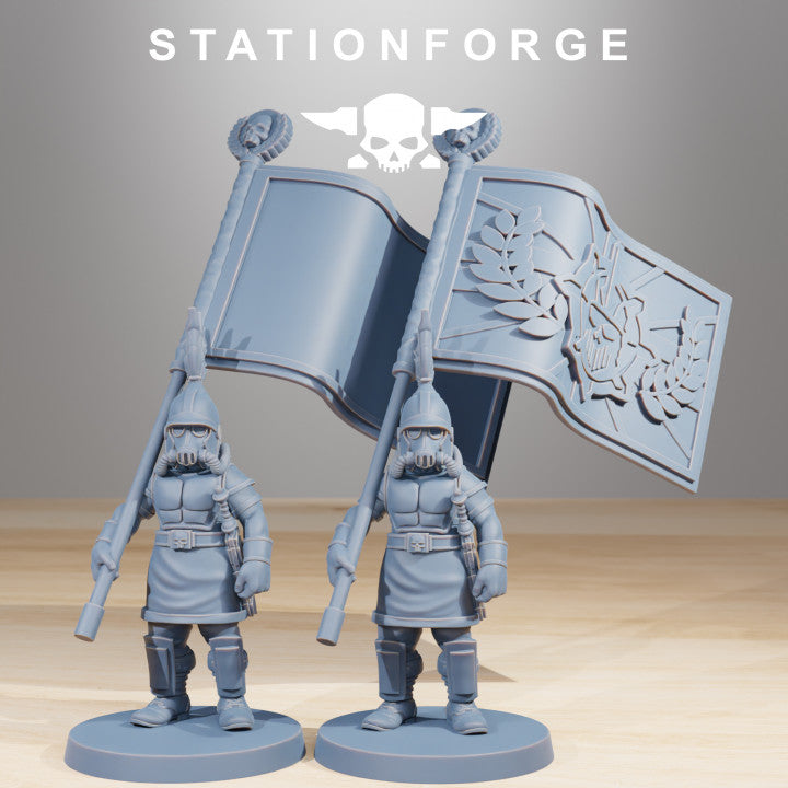 Imperial Army Grim Guard Aquilastra (12 Units), 28mm heroic scale unpainted resin, view 3