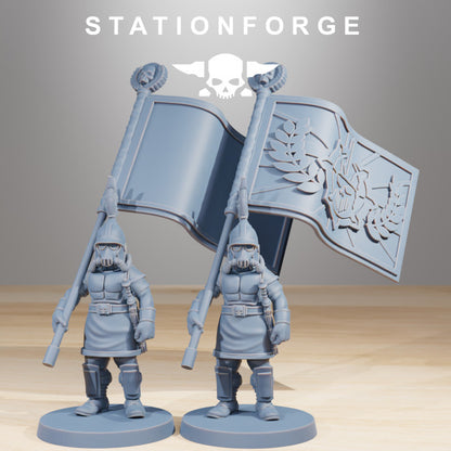 Imperial Army Grim Guard Aquilastra (12 Units), 28mm heroic scale unpainted resin, view 3