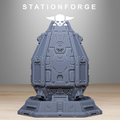 Vaskar Drop Pod, Imperial Army proxy miniature, 28mm heroic scale unpainted resin, view 3