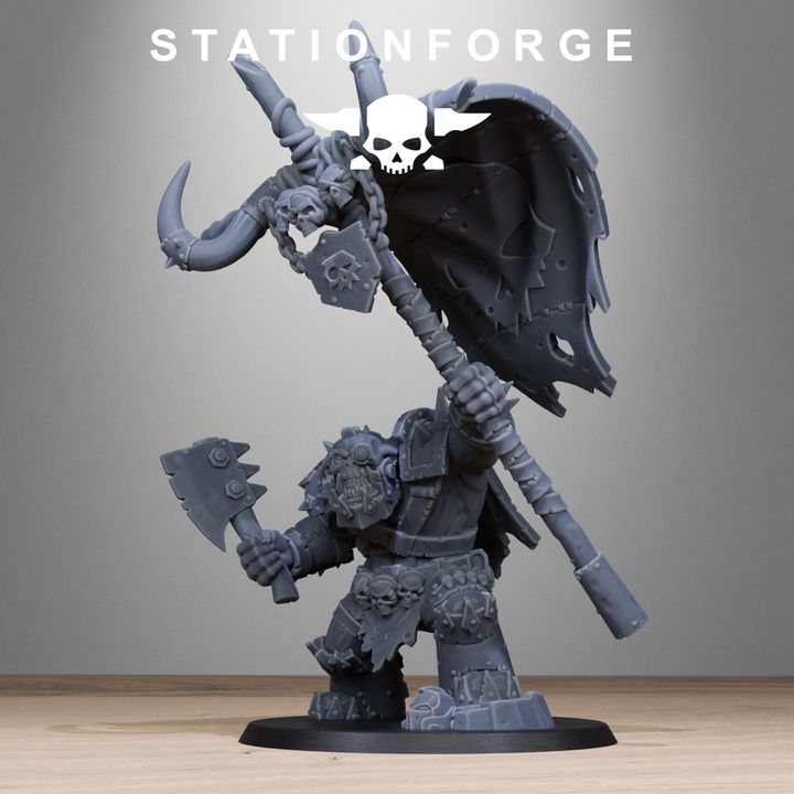 Orks Bearer Boss, proxy miniature, character, 28mm heroic scale unpainted resin, view 7