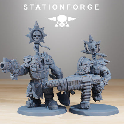 Orks Skullkrushers (10 Units), proxy miniature, squad, 28mm heroic scale unpainted resin, view 6