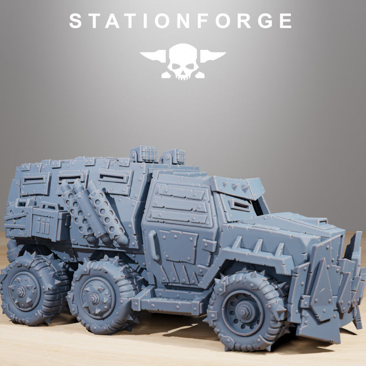 Orks Party Wagon V2, proxy miniature, 28mm heroic scale unpainted resin, view 5